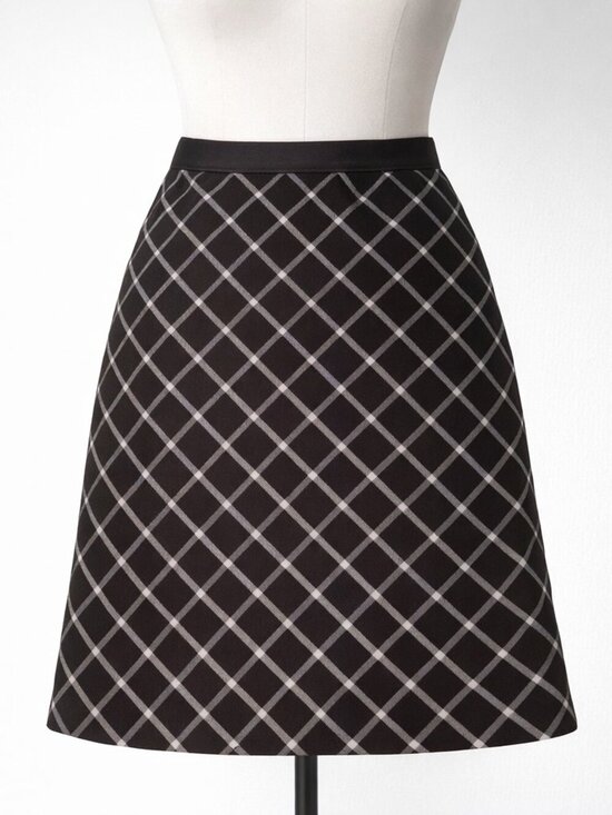 The Limited Dresses & Skirts - The Limited Black Plaid A-Line Midi Skirt Size 6 Career Neutral Classic